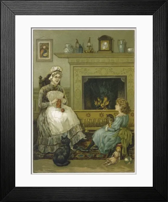 Framed Print : Nurse, Girl, Cats Framed Print : Nurse, Girl, Cats