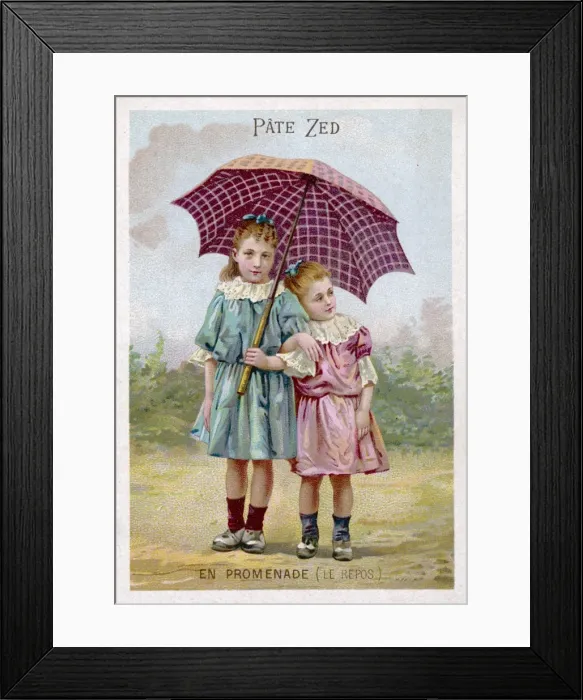 Framed Print : Two Girls Share Brolly Framed Print : Two Girls Share Brolly