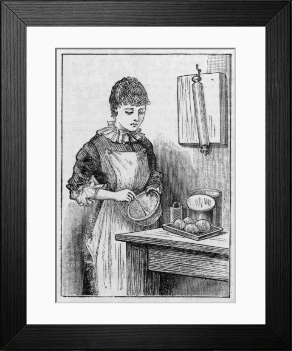 Framed Print : Woman Mixes in Bowl 1886 Framed Print : Woman Mixes in Bowl 1886