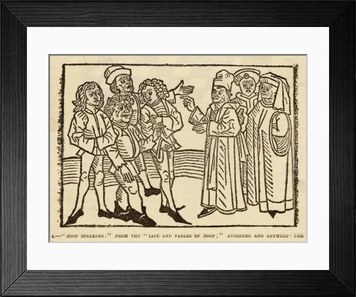 Framed Print : Aesop. AESOP (620 - 560 BC). Greek writer of fables as depicted by an anonymous Framed Print : Aesop. AESOP (620 - 560 BC). Greek writer of fables as depicted by an anonymous
