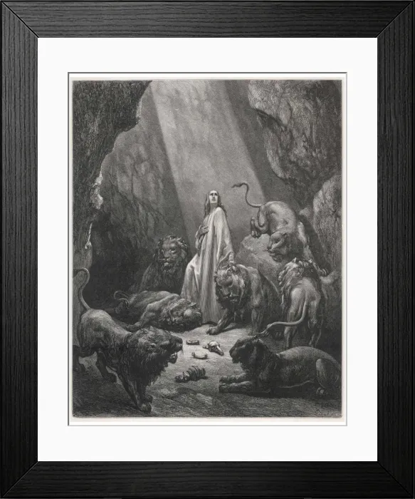 Framed Print : Daniel in Den (Dore) Framed Print : Daniel in Den (Dore)