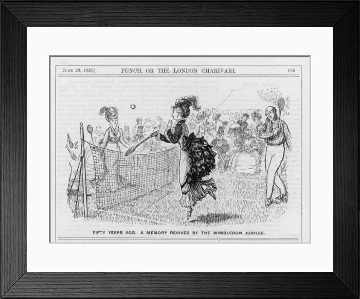 Framed Print : Lawn Tennis  /  Punch  /  1883