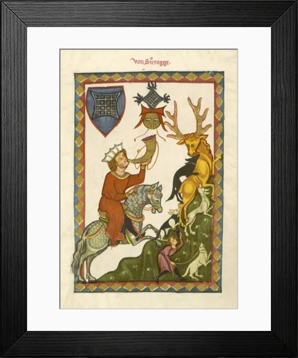 Framed Print : Hunting / Deer / 13th C Framed Print : Hunting / Deer / 13th C