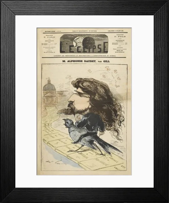 Framed Print : Alphonse Daudet / Gill Framed Print : Alphonse Daudet / Gill