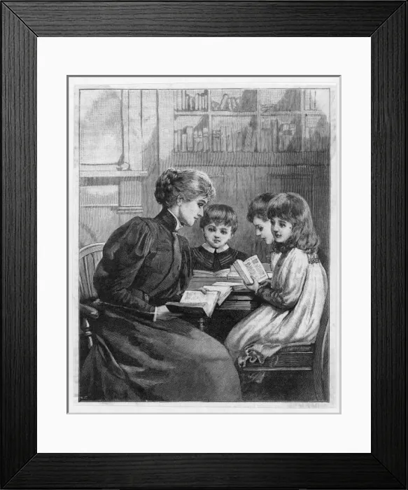 Framed Print : Governess and Pupils Framed Print : Governess and Pupils