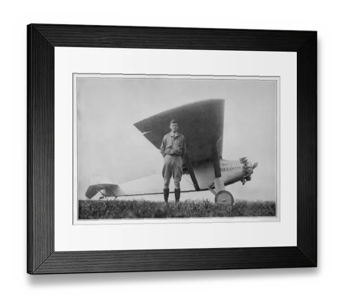 Framed Print : Lindbergh and Plane Framed Print : Lindbergh and Plane