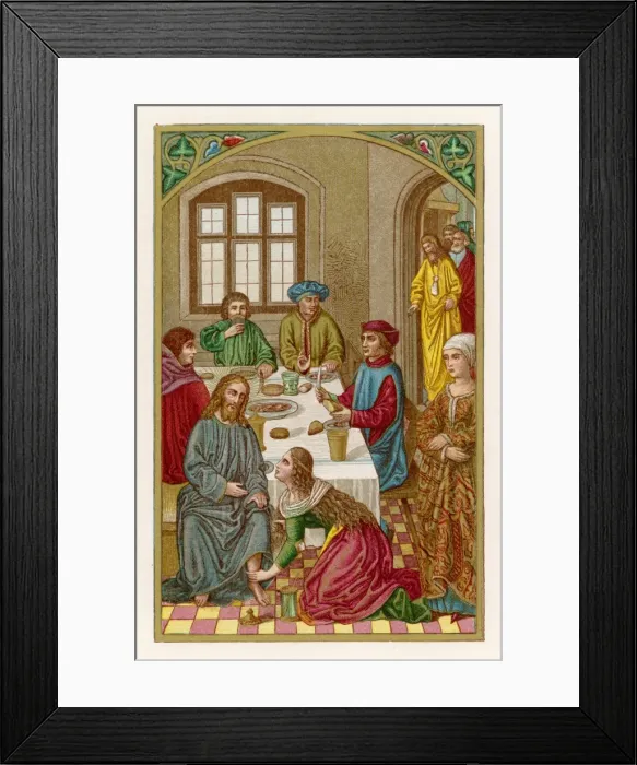 Framed Print : Mary Washes his Feet Framed Print : Mary Washes his Feet