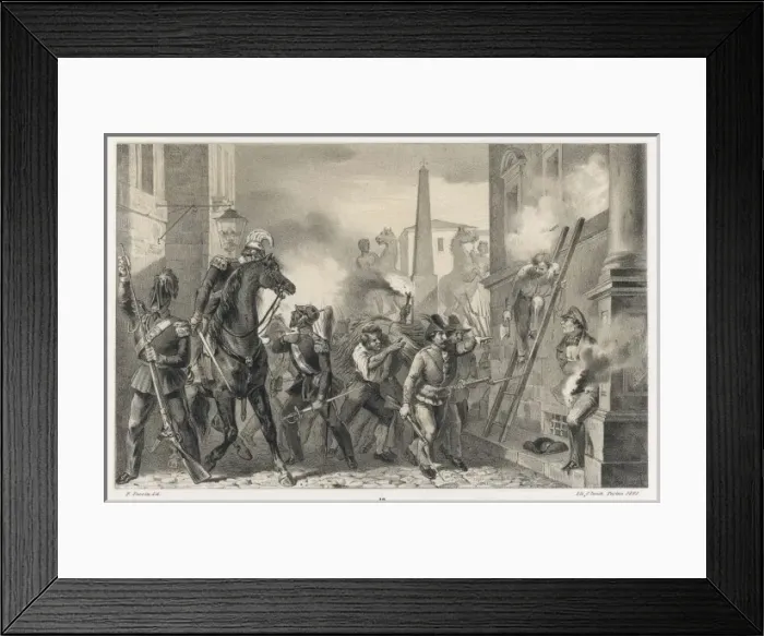 Framed Print : 1848 / Fighting in Rome Framed Print : 1848 / Fighting in Rome