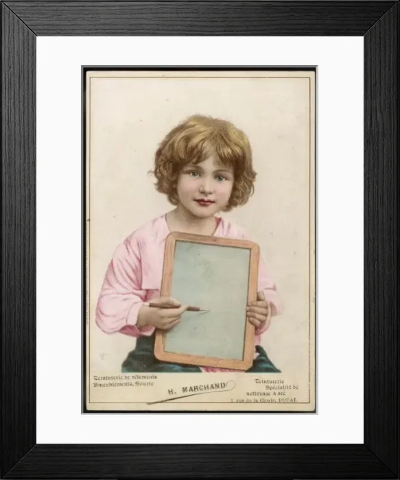 Framed Print : Child with a Slate Framed Print : Child with a Slate