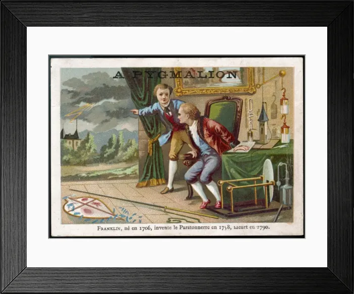 Framed Print : Franklin & Lighting 1758 Framed Print : Franklin & Lighting 1758