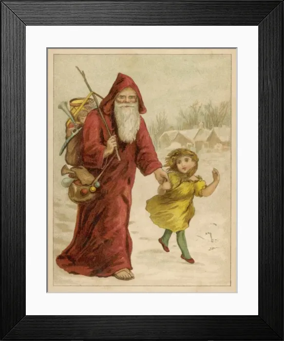 Framed Print : Santa and Friend Framed Print : Santa and Friend