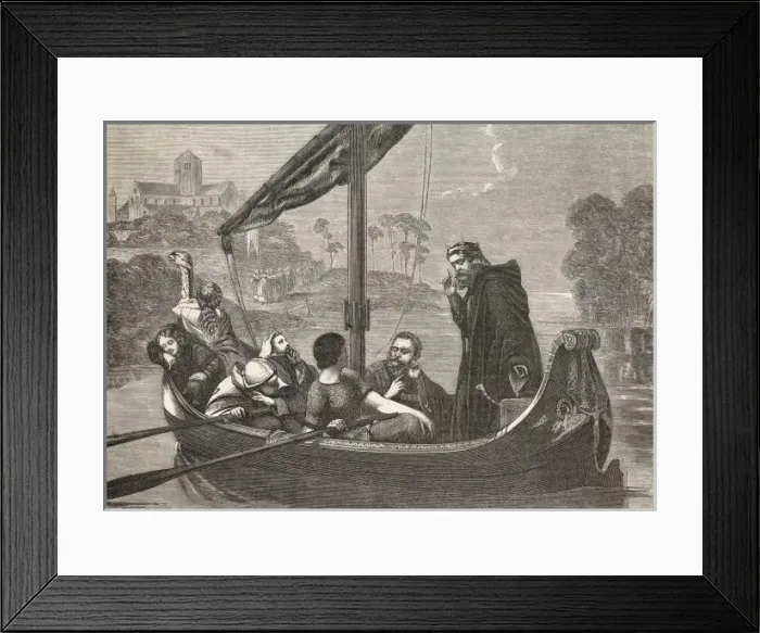 Framed Print : Canute Listens to Monks Framed Print : Canute Listens to Monks