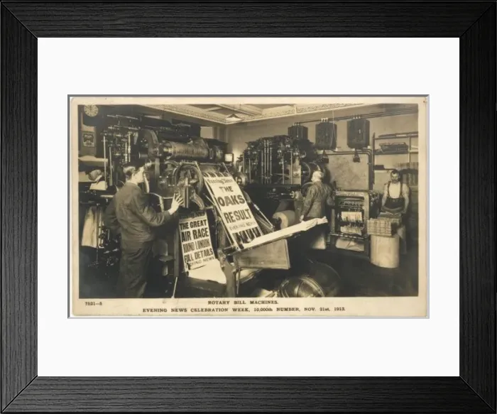 Framed Print : Press Machinery 1913 Framed Print : Press Machinery 1913