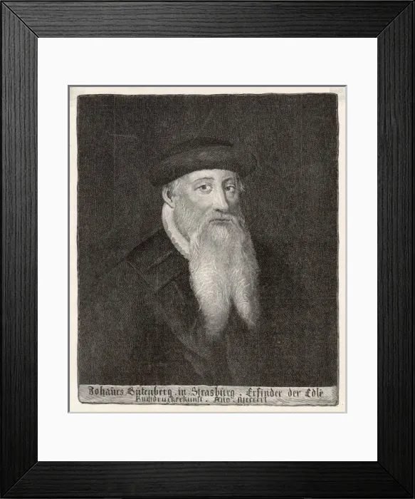 Framed Print : Johann Gutenberg / Liz1900 Framed Print : Johann Gutenberg / Liz1900