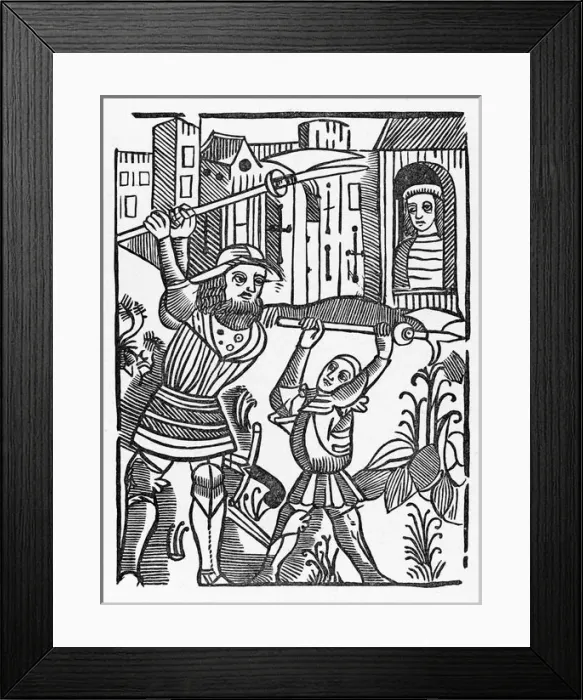Framed Print : Colbrand and Guy Warwick Framed Print : Colbrand and Guy Warwick