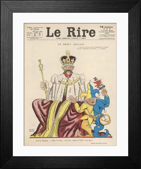 Framed Print : Lloyd George as Jester Framed Print : Lloyd George as Jester