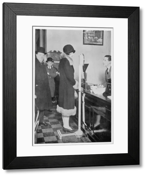 Framed Print : Weighing Passengers Framed Print : Weighing Passengers