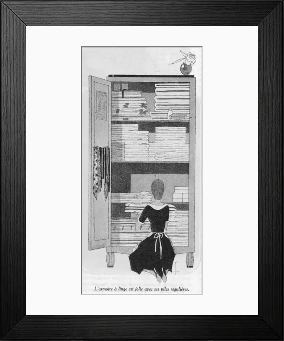 Framed Print : The Linen Cupboard / 1921 Framed Print : The Linen Cupboard / 1921