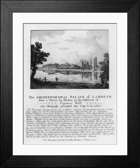 Framed Print : Lambeth Palace, 18th Cen Framed Print : Lambeth Palace, 18th Cen