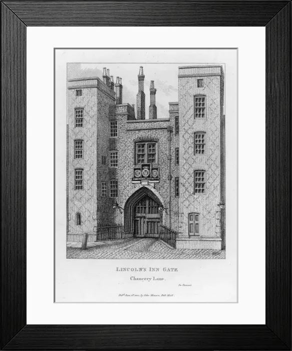 Framed Print : Lincolns Inn Gate Framed Print : Lincolns Inn Gate