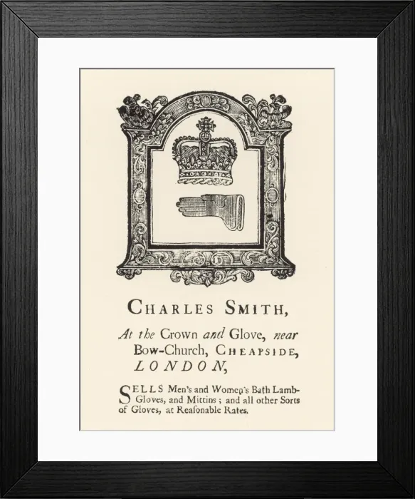 Framed Print : Glove Sellers Advert Framed Print : Glove Sellers Advert