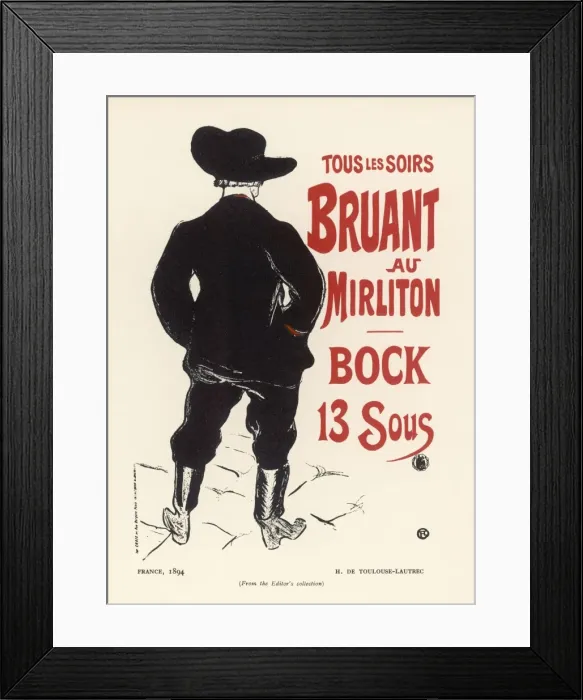 Framed Print : Bruant by Lautrec Framed Print : Bruant by Lautrec