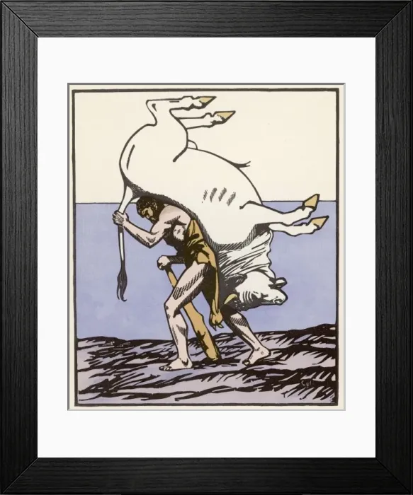 Framed Print : Herakles and the Bull Framed Print : Herakles and the Bull