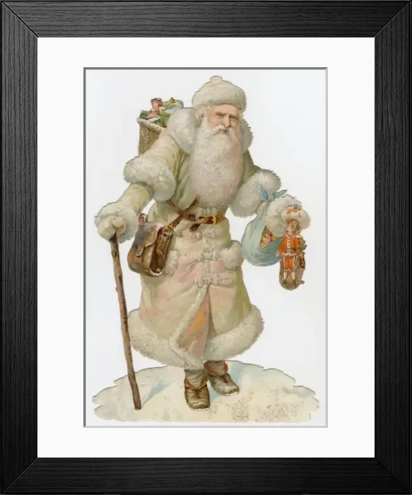 Framed Print : Santa in White Framed Print : Santa in White