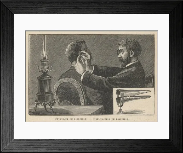 Framed Print : Examining the Ear Framed Print : Examining the Ear