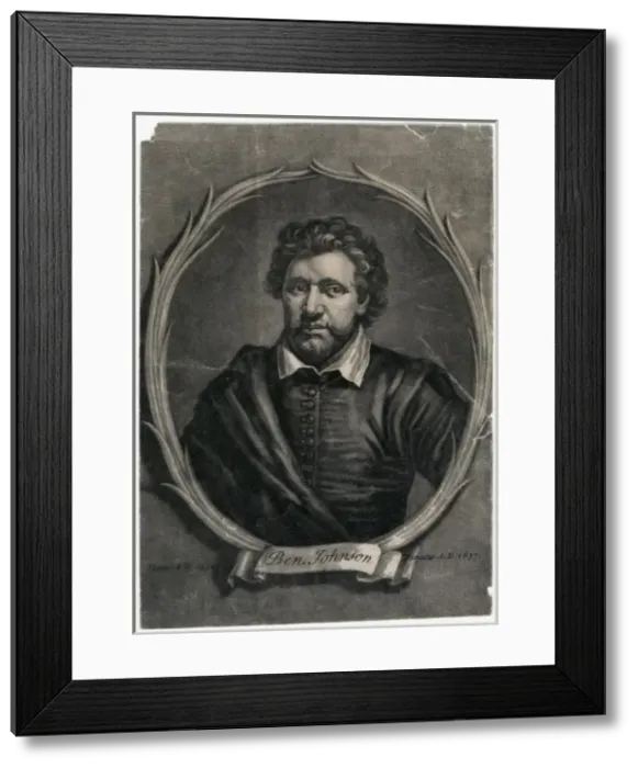 Framed Print : Ben Jonson / Oval / Anon Framed Print : Ben Jonson / Oval / Anon