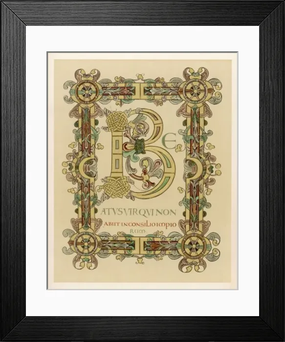 Framed Print : Illuminated Initial B Framed Print : Illuminated Initial B