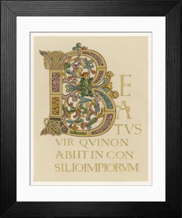 Framed Print : B from a Ms Psalter Framed Print : B from a Ms Psalter