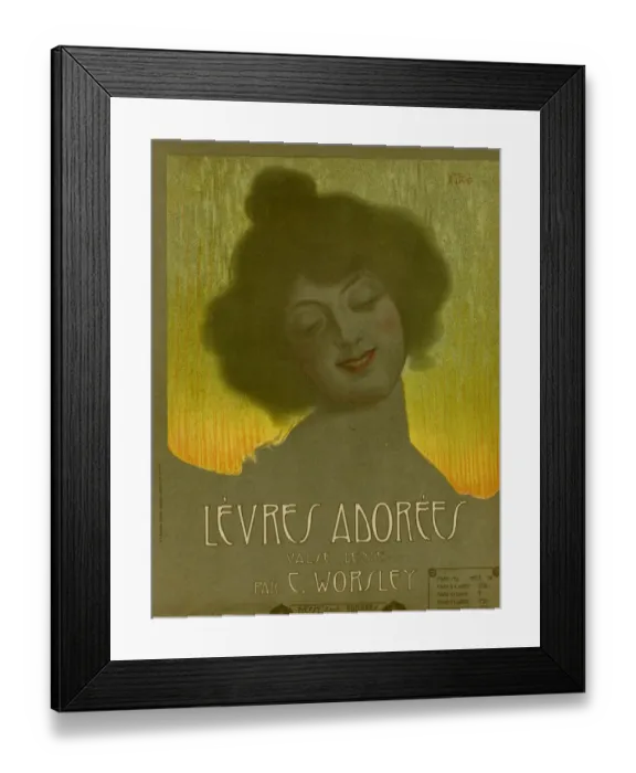 Framed Print : Smiling woman on waltz music cover Framed Print : Smiling woman on waltz music cover