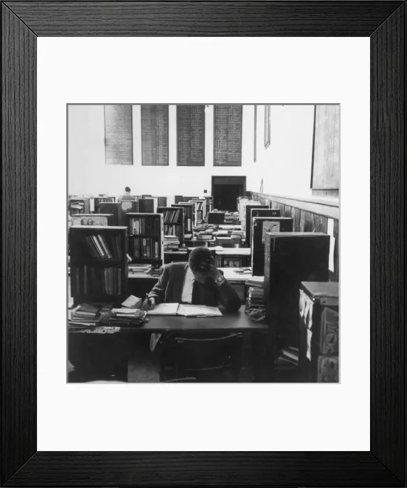 Framed Print : Pupil in library, Marlborough College Framed Print : Pupil in library, Marlborough College