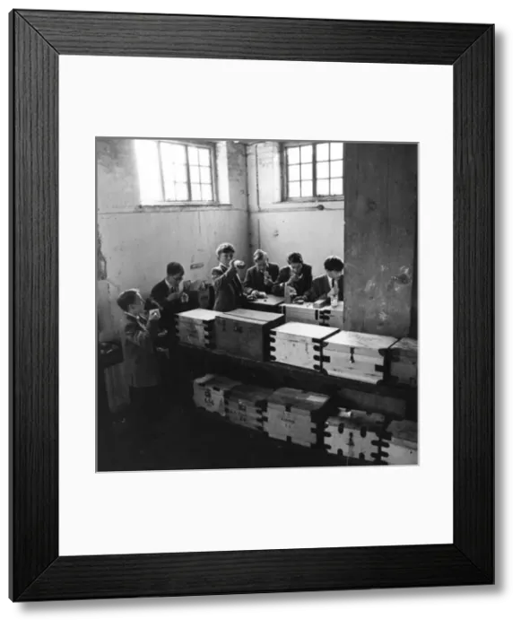Framed Print : Pupils with tuck boxes, Marlborough School Framed Print : Pupils with tuck boxes, Marlborough School