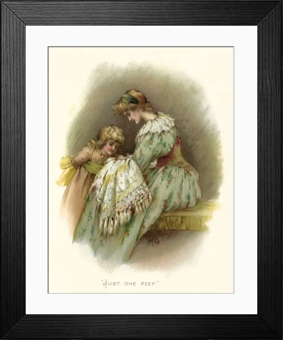 Framed Print : Little girl asks for a peep at new baby Framed Print : Little girl asks for a peep at new baby