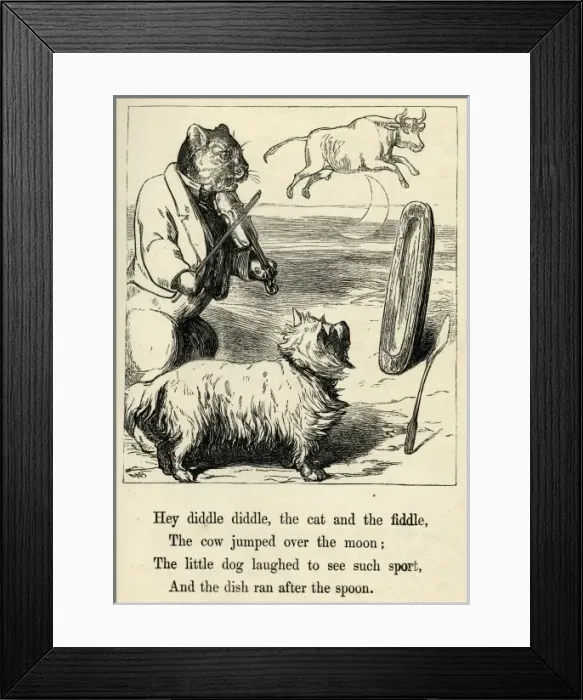 Framed Print : Hey diddle diddle, the cat and the fiddle Framed Print : Hey diddle diddle, the cat and the fiddle