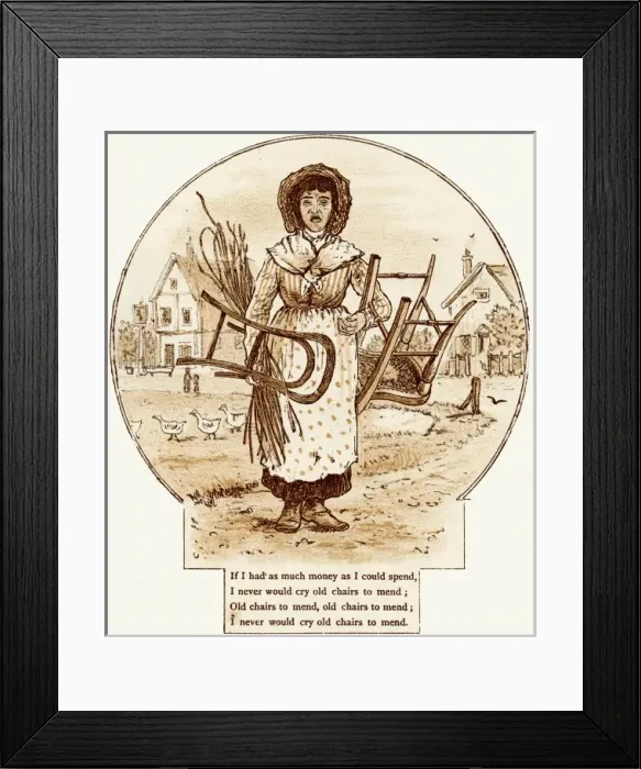 Framed Print : Street trader mending chairs Framed Print : Street trader mending chairs
