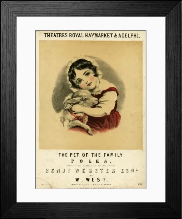Framed Print : Girl & Lamb Framed Print : Girl & Lamb