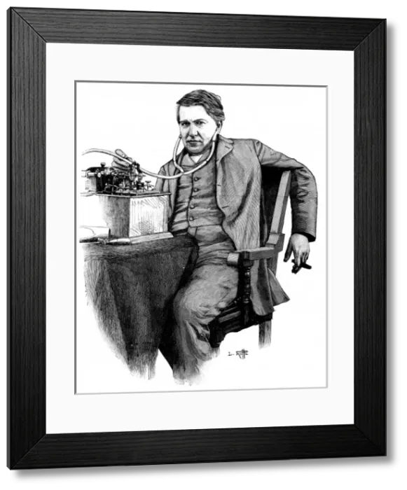 Framed Print : Thomas Alva Edison / Ruffe Framed Print : Thomas Alva Edison / Ruffe