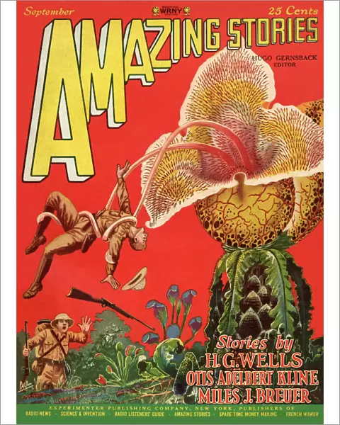 Amazing Stories scifi magazine cover, Giant Plants