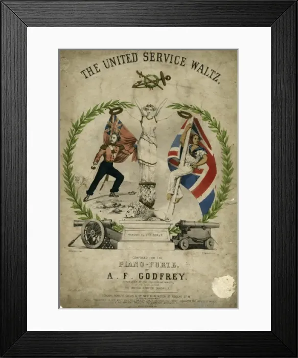 Framed Print : Soldier and sailor, United Service Waltz music cover Framed Print : Soldier and sailor, United Service Waltz music cover