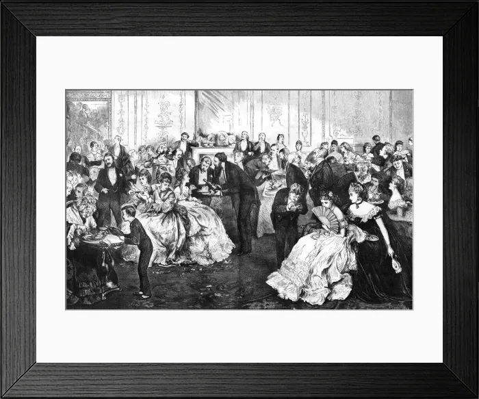 Framed Print : Supper time at a high society dance Framed Print : Supper time at a high society dance