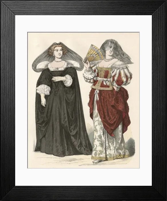 Framed Print : Womens Costume Mid C17 Framed Print : Womens Costume Mid C17