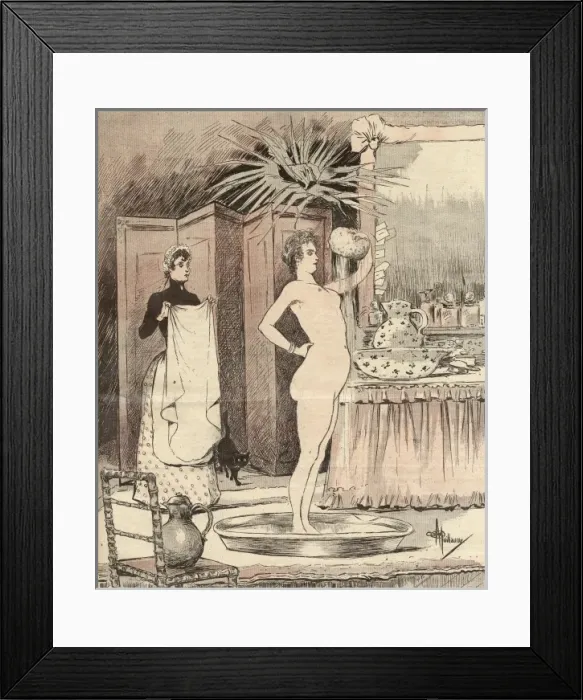 Framed Print : Bathing / La Femme Au Tub Framed Print : Bathing / La Femme Au Tub