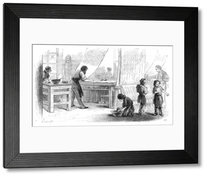Framed Print : French Factory Children Framed Print : French Factory Children