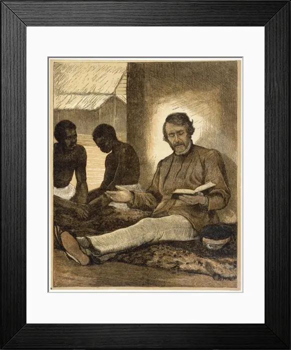Framed Print : Livingstone / Reads Bible Framed Print : Livingstone / Reads Bible