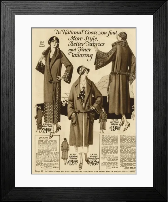 Framed Print : American ladies coat fashion Framed Print : American ladies coat fashion