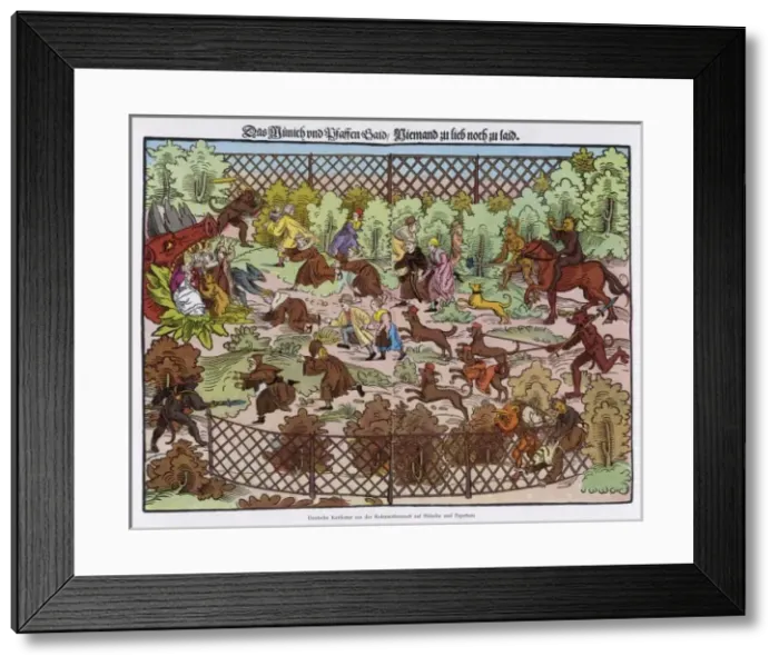 Framed Print : Popes & Monks Satirised Framed Print : Popes & Monks Satirised