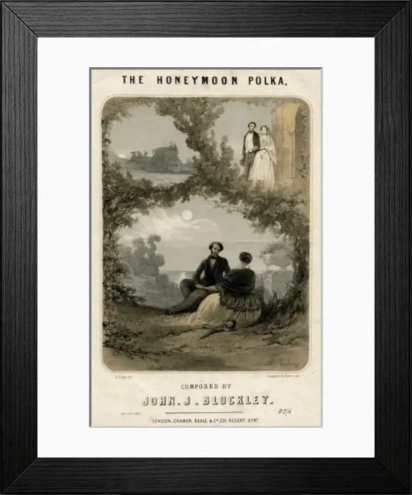 Framed Print : Music cover, Honeymoon Polka Framed Print : Music cover, Honeymoon Polka